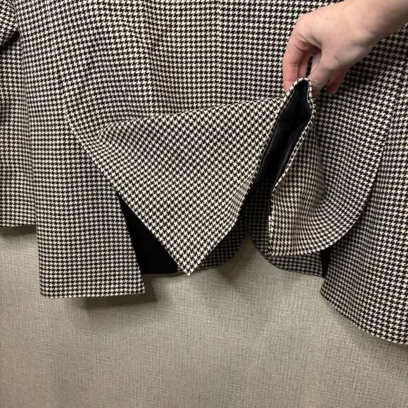 J. Peterman Men's 40R Houndstooth Wool/Cashmere Suit Jacket Sport Coat Blazer